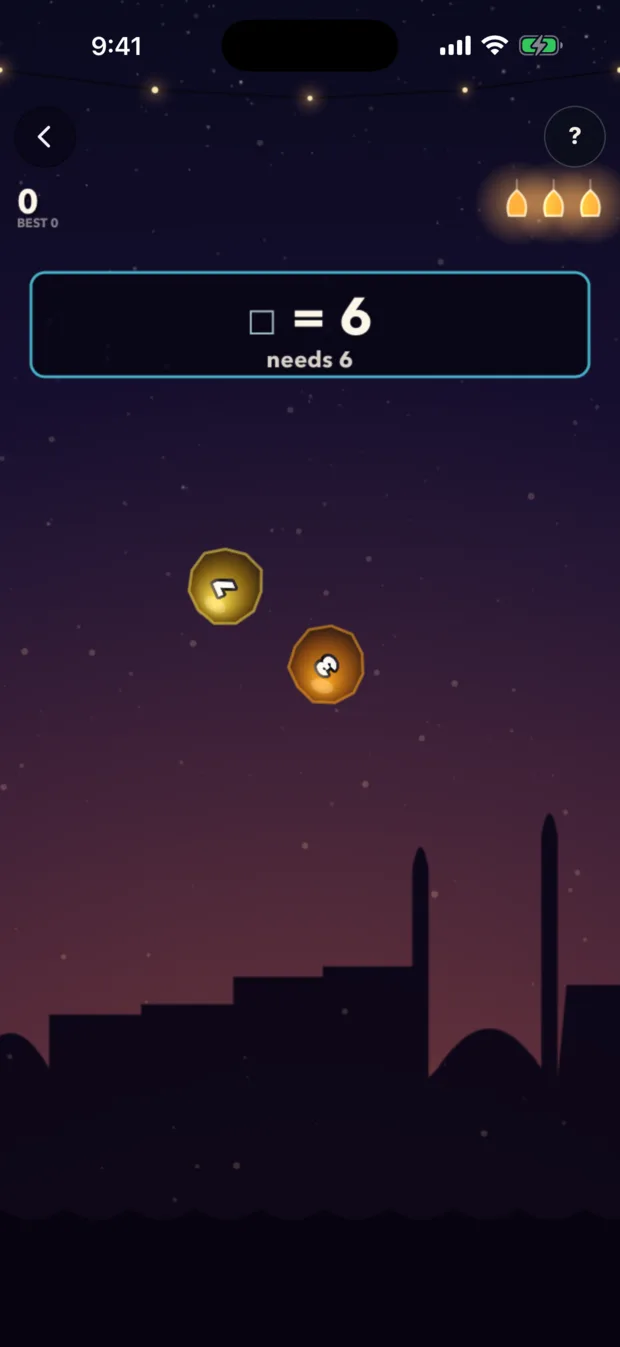 MATH NINJA running on iPhone
