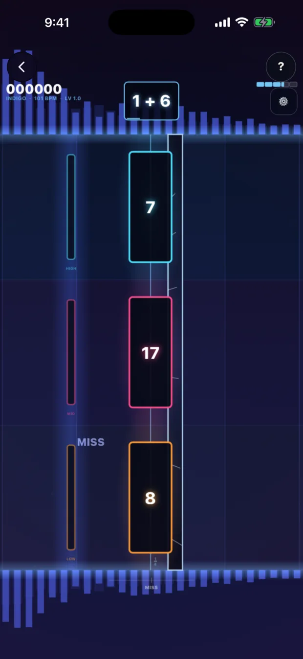 SPLITBEAT running on iPhone